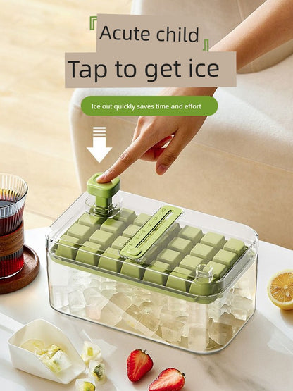 Ice Cube Mold Food Grade For Home Press Ice Tray Homemade Handy Gadget Ice Maker Ice Storage Box Refrigerator Iced Cold Drink