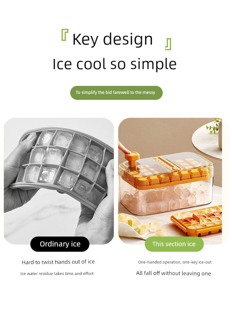 Ice Cube Mold Food Grade For Home Press Ice Tray Homemade Handy Gadget Ice Maker Ice Storage Box Refrigerator Iced Cold Drink