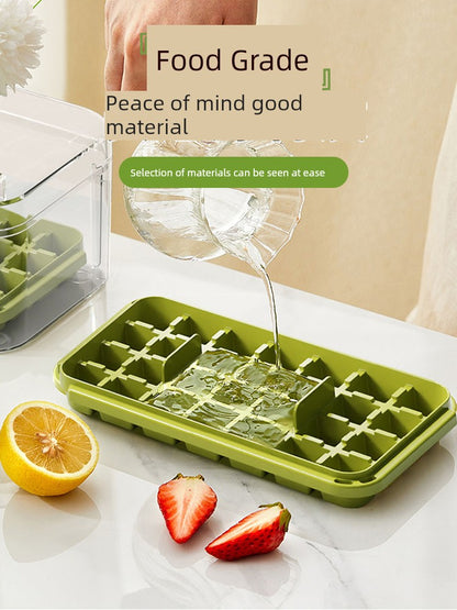 Ice Cube Mold Food Grade For Home Press Ice Tray Homemade Handy Gadget Ice Maker Ice Storage Box Refrigerator Iced Cold Drink