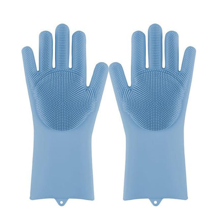 Silicone brushing gloves