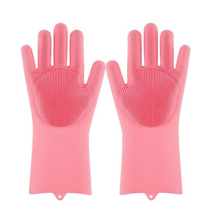 Silicone brushing gloves