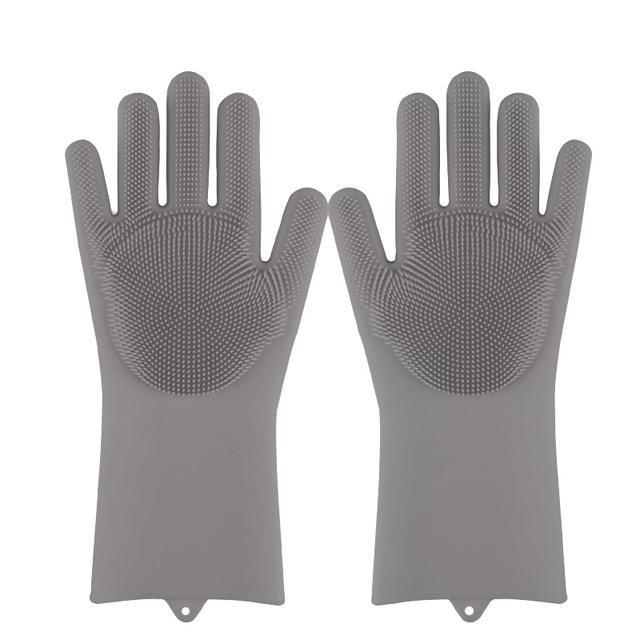 Silicone brushing gloves