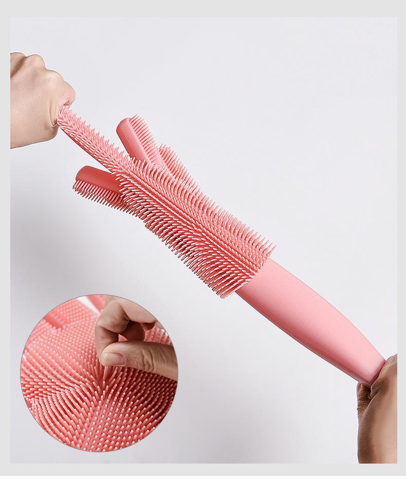 Silicone brushing gloves